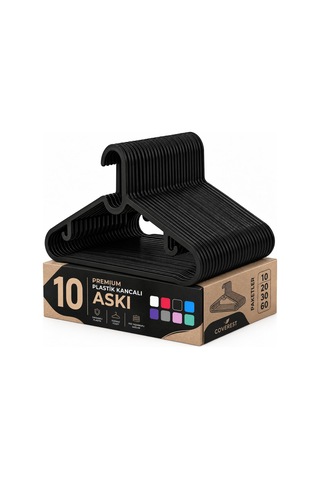 Coverest 10 Adet Slim Plastik Elbise Askısı Diğer