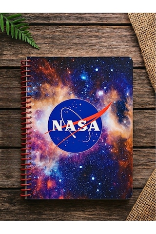 Öğrenci Ve Ofis Kullanımı İçin Uygun Nasa Temalı Temalı Spiralli Çizgili Defter 80 Yaprak