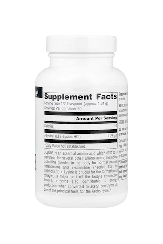 L-lysine 3.53 Oz. 100 G Powder