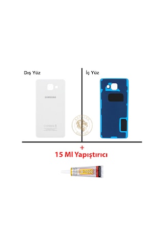 Samsung Galaxy A5 2016 A510 Beyaz Renk Arka Kapak + B7000 Yapıştırıcı Arka Cam Batarya Kapağı Pil Kapağı Lazer Kesim Back Cover Galaxy A5 2016 Uyumlu 71584810