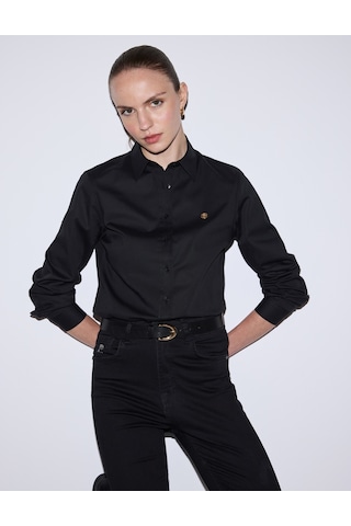 Pierre Cardin Kadın Siyah Gömlek Desenli 50328627-vr046