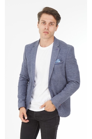 Sposo 5126 Dar Kalıp Yarım Astarlı Mavi Erkek Blazer Ceket Mavi