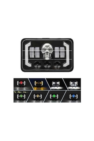 Pazly 1 Adet 4x6 5 İnç Dikdörtgen Led Araba Farı Kafatası Model