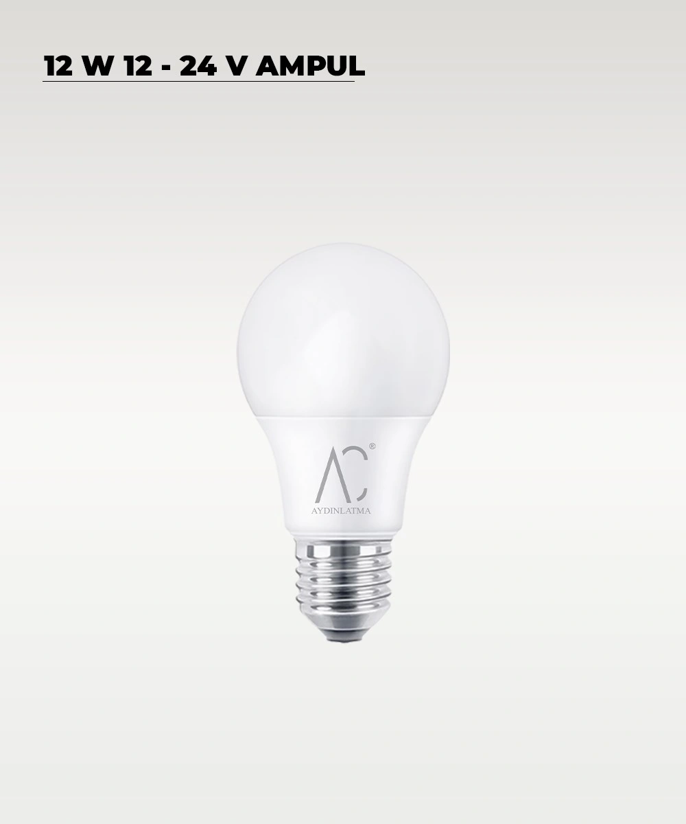 12w 12-24v Ampul 6500k - Beyaz Işık - E-27 Duy Beyaz