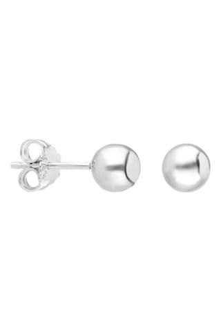 Top Gümüş Küpe 4 Mm