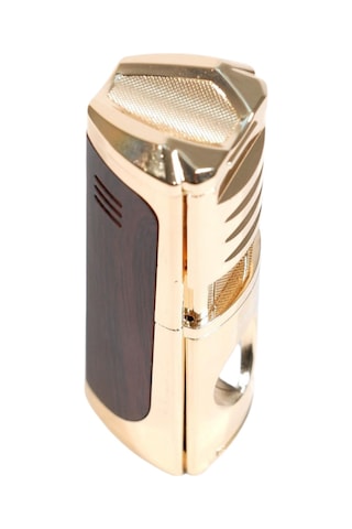 Parmida 3 Torch Pürmüz Kesici & Delicili Gold Metal Puro Çakmağı - Tr9525