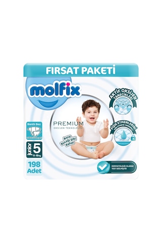 Molfix Premium 5 Beden Bebek Bezi Ultra Fırsat Paketi 66x3 198 Adet 5 Numara