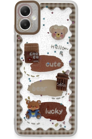 Newface Samsung Galaxy Uyumlu A05 Kılıf Sweet Desenli Silikon Kapak Semeglbl - 64 - Şeffaf