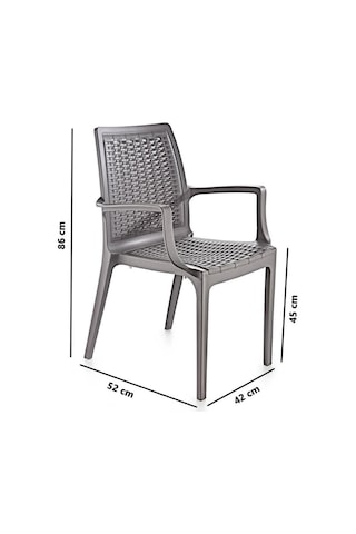 Sy-2524 Örgü Desenli Rattan Bahçe Koltuk Sandalye 4'lü Set Çok Renkli