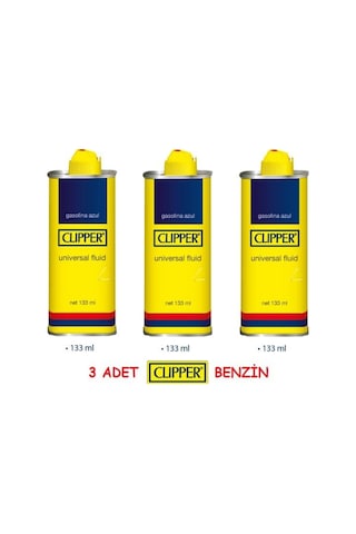 Clipper Benzin Çakmak Benzini 3 x 133 ML + 20'li Çakmak Taşı