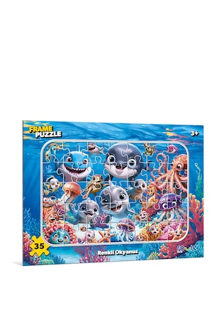 Renkli Okyanus Çocuk Puzzle 100 Parça 34 48 Cm