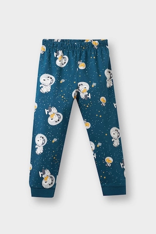 Defacto Erkek Bebek Snoopy Pijama Takımı Uzun Kollu Penye Üst Uzun Alt F3580a525aube785 Mavi