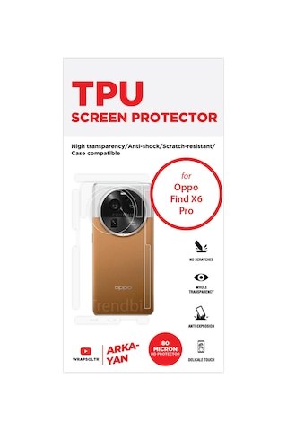 Oppo Find X6 Pro Arka Kamera Ve Üst Kısmı Koruyan Tpu Film
