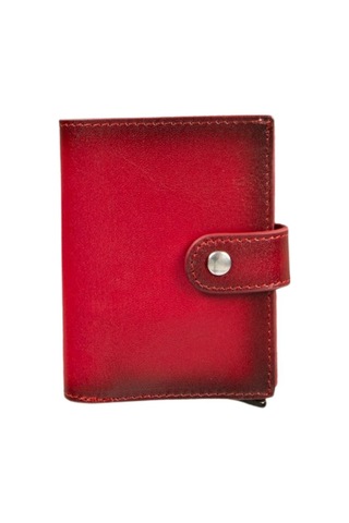 Palertag Deri Cüzdan, Apple Airtag Uyumlu Kırmızı Kırmızı