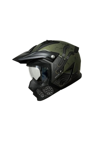 Axxis Hunter SV Toxis C6 Sport Modüler Motosiklet Kaskı Mat Yeşil