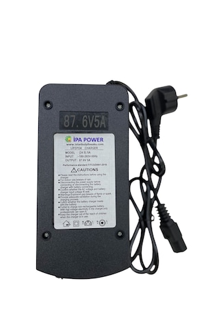 İpa Power 24s 87.6 Volt 5 A. Lifepo4 Batarya Şarj Cihazı Siyah