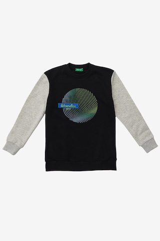 United Colors Of Benetton Erkek Çocuk Sweatshirt Bnt-b20912 Siyah