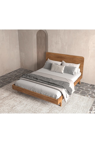 Softwood Ahşap Ceviz Karyola Kolay Kurulum-927 Çift Kişilik