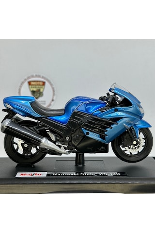 Kawasaki Ninja Zx-14r 1:18 Diecast Metal Model Motosiklet Maisto Mavi