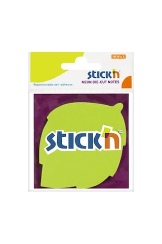 Stick'n 21180 Yapışkanlı Yaprak Not Kağıdı 70x70 50 Yaprak Yeşil