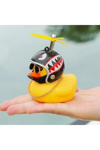 Pengfu Shop B Tarzı Sevimli Lastik Ördek Oyuncaklar Çocuk Oyuncakları Kask Tutkal Pervaneli Sarı Ördek Bebek Köpekbalığı Oyuncak Banyo Oyuncakları Araba Süsleri Odası Dekorasyonu Ogs7xj