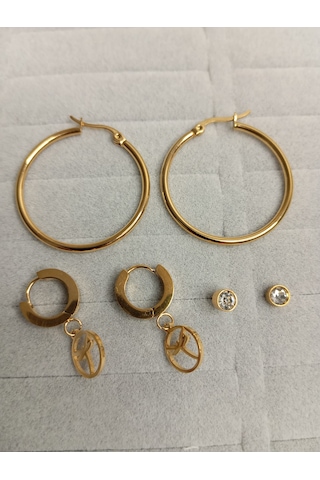 Gold Renk Küpe Seti Gold