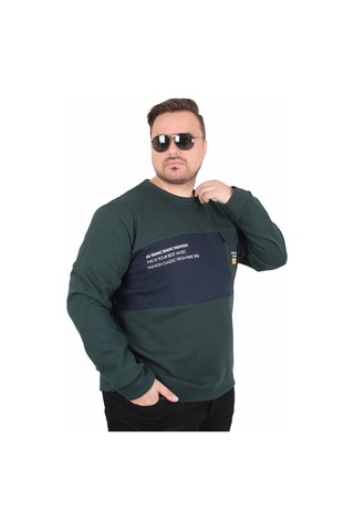 Starbattal Büyük Beden Bisiklet Yaka Cepli Sweat Double Face Pike 25702 Neftı-3421 Nefti