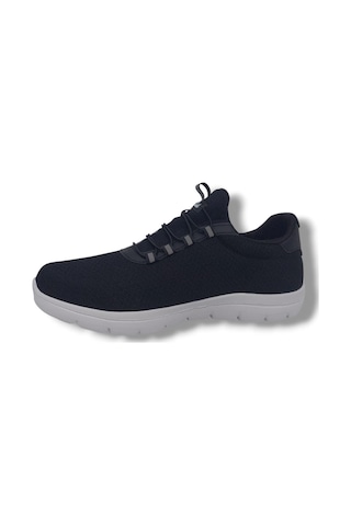 Zerhan Bewıld 350 Erkek Siyah Çorap Model File Hafif Taban Büyük Numara Loafer Spor Ayakkabı 45 46 47 48 Siyah