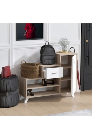 Decormet Retro Ayakkabı Dolabı Sonoma Ahşap