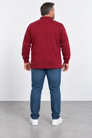 Bihan Store Erkek Battal Boy Petekli Uzun Kol Sweat 26k-116-bordo