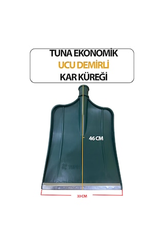 Kürek Ucu Demirli Plastik Kar Küreği, Ekonomik Sapsız Yeşil Renk
