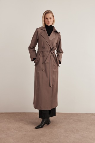Aker 24aw07179111 Küçük Beden Pardösü 24aw07179111 007 Kahverengi Kahverengi