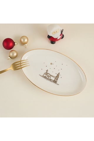 Aryıldız New Year Feast Kayık Tabak 20 Cm Çok Renkli