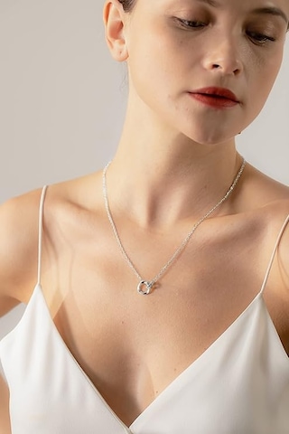 5a Zirkonya Çift Daire Kolye Zincirli Gümüş Kadın Kolye Gümüş Kadın Altın Kaplama Kız Kardeş Dostluk Anne Kız Kolye Doğum Günü Anneler Günü Sevgililer Günü Hediyeleri Diğer