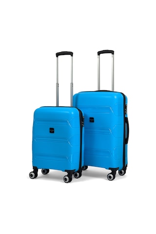 Lucas Polipropilen Kırılmaz Valiz, Kabin Boy&orta Boy Mavi