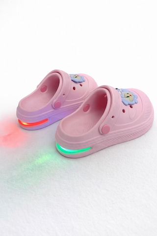 Adımist Çocuk Unisex Işıklı Kaydırmaz Rahat Taban Deniz, Havuz , Banyo, Günlük Yürüyüş Terliği Pembe