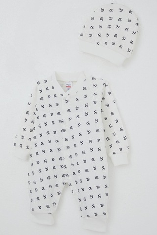 Breeze Bebek Tulum Deniz Temalı Çapa Desenli 0-6 Ay, Ekru Ekru