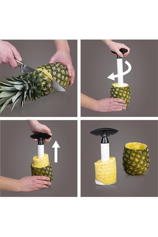 Vacu Vin Ananas Dilimleyici Siyah Beyaz - Siyah