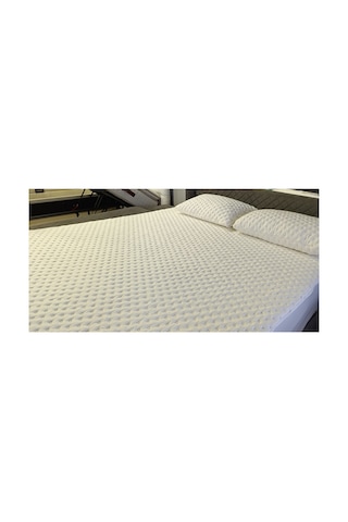 Konfor Pamuklu Opulent Fitted Sıvı Geçirmez Ses Yapmayan Kapitoneli Koruyucu Yatak Pedi Beyaz - 744383156 Beyaz