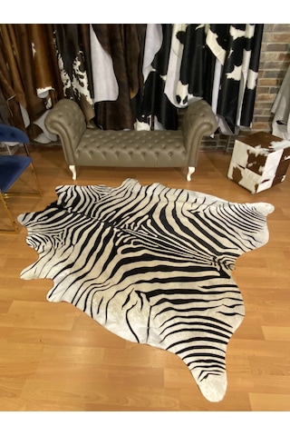 Hakiki Deri Dana Postu Beyaz Zebra Baskılı 190 X 225 Cm - 2261201000049