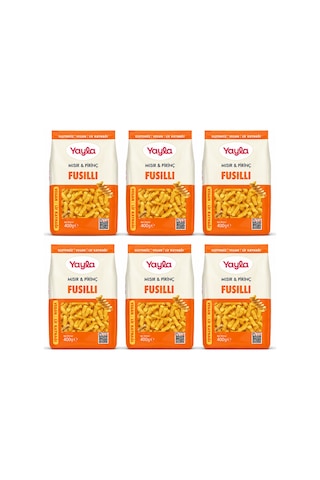 Yayla Glutensiz Vegan Fusilli Makarna 400 Gr X 6 Lı Avantaj Paketi Mısır & Pirinç