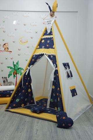 Kızıldereli Çocuk Oyun Çadırı Sabitlenebilir Büyük Boy Elit Serisi Sarı Galaksi