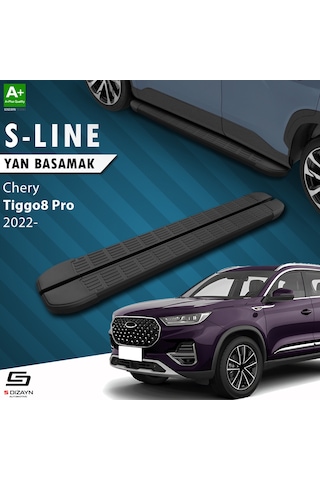 S-dizayn Chery Tiggo8 Pro S-line Siyah Yan Basamak 183 Cm 2022 Üzeri