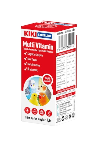 Kiki Excellent Kuş Multi Vitamin 25 ML