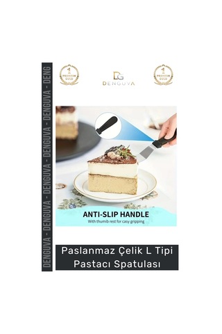 Hamurkalıbı Paslanmaz Çelik Profesyonel Pasta Süsleme Krema Düzeltme Ganaj L Tipi Pastacı Spatulası Çok Renkli