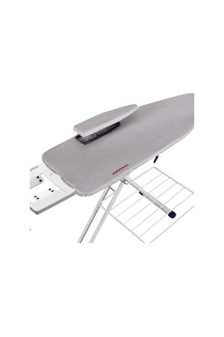 Saraylı Tamara Ütü Masası Isıya Dayanıklı Teflon Kumaş, Elektrostatik Boyalı Monoblok Tabla, 42x125 Cm Desenli Yüzey Gri
