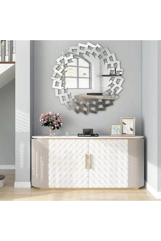 Durukar 40x40 Cm Kırılmaz Pleksi Dekoratif Duvar Aynası - Modern Geometrik Tasarım 1. Sınıf Ayna Çok Renkli