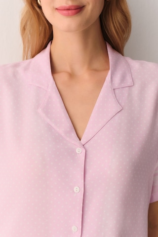 Suwen Cute Gömlek Yaka Pijama Takımı Sh26501660b334 Pembe