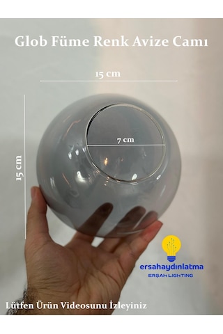 Glob Avize Camı Füme Renk 15 Lik