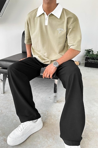 Su Yeşili California Polo Yaka Outplenty Premium Oversize Tişört Su Yeşili